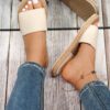 Femme Sandales minimaliste à bande unique en polyester vacances – Image 11