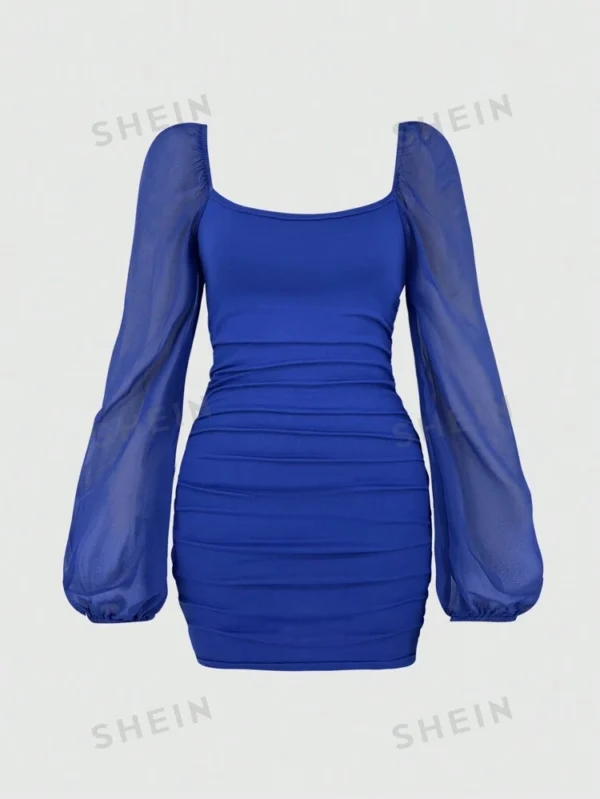 SHEIN Robe courte col rond manches longues – Image 5
