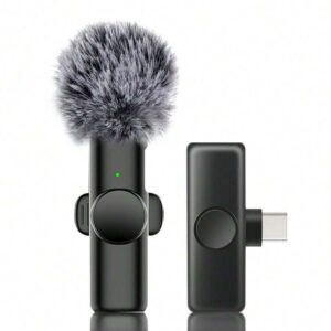 Microphone cravate sans fil compatible avec iPhone et Type-C