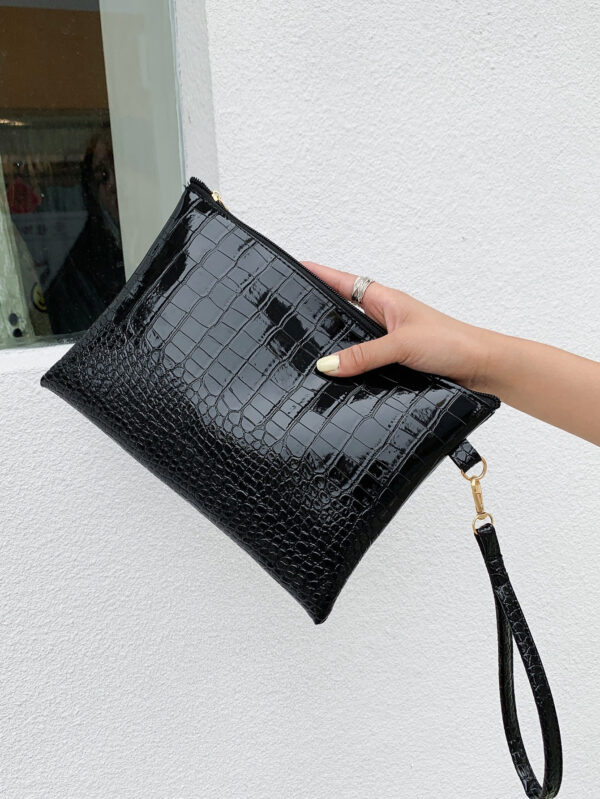 Sac Embrayage Minimaliste En Relief De Crocodile