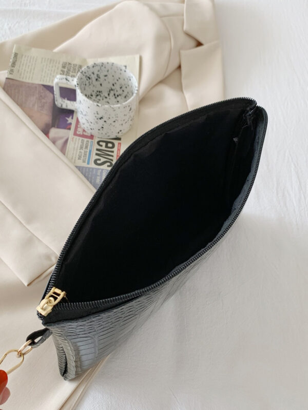 Sac Embrayage Minimaliste En Relief De Crocodile – Image 4