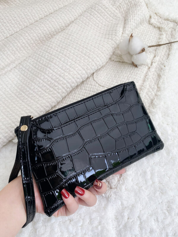 Sac carré mini à impression crocodile,