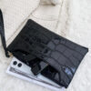 Sac carré mini à impression crocodile, – Image 3