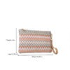 Sac En Paille Avec Motif À Chevrons Tissé Et Dragonne Pour Les Festivals / Vacances – Image 6