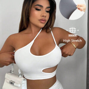 SHEIN SXY Femmes Haut Blanc, Robes Blanches Femmes Haut Blanc, Crop-haut Blanc Tenue Blanche Top Blanc Asymétrique Tube Haut