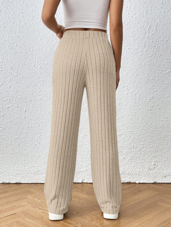 SHEIN Frenchy Pantalon Unicolore À Nœud Côtelé – Image 9