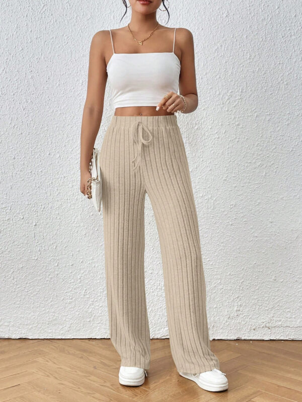 SHEIN Frenchy Pantalon Unicolore À Nœud Côtelé – Image 13