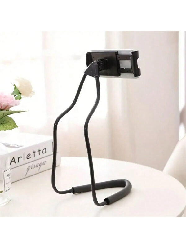 Support de téléphone portable réglable à 360°, design de pince à accrocher au cou, vision stable pour s''allonger au lit, mains libres – Image 9