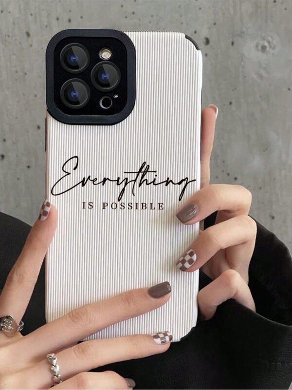 1 Pièce Housse De Téléphone Portable Souple Imprimée D'alphabet Et De Slogan Compatible Avec Iphone Et Samsung