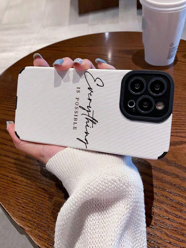 1 Pièce Housse De Téléphone Portable Souple Imprimée D'alphabet Et De Slogan Compatible Avec Iphone Et Samsung – Image 6