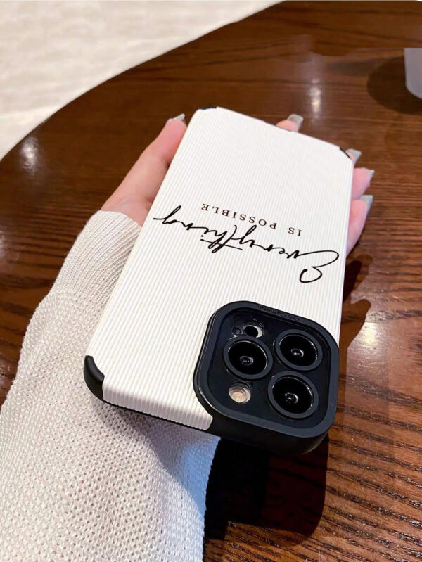 1 Pièce Housse De Téléphone Portable Souple Imprimée D'alphabet Et De Slogan Compatible Avec Iphone Et Samsung – Image 7