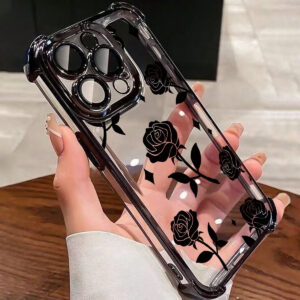 1 pièce Nouvelle Coque de protection antichute/épaisse transparente en TPU avec revêtement électrolytique rose compatible avec iPhone/16 ProMax/16 Pro/16/13 ProMax/12 ProMax 11, 15 ProMax, 14 ProMax/Galaxy, SAM/Honor/Note13 Pro/S23 Ultra/S24 Ultra