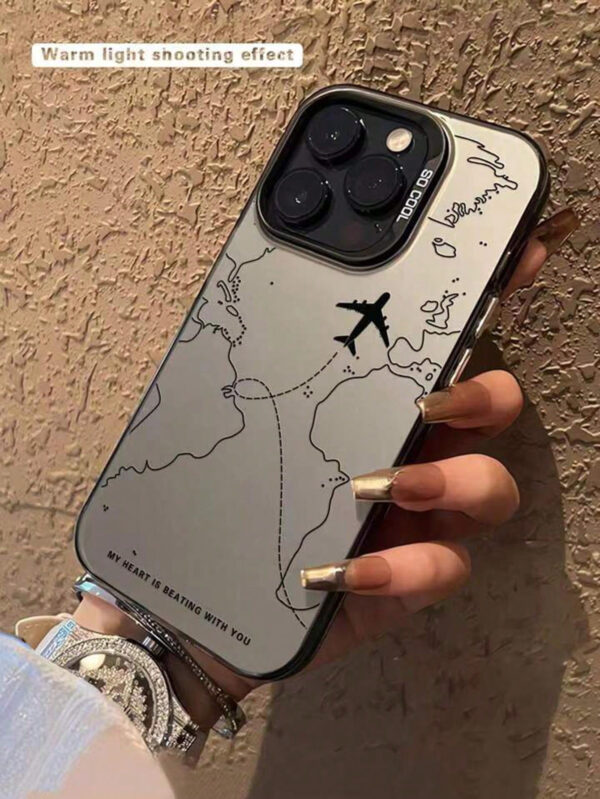 Coque de protection de base TPU au design d'itinéraire d'avion inspiré de voyage, compatible avec iPhone 15/15Plus/15Pro/15ProMax, 14/14Plus/14Pro/14ProMax, 13/13Pro/13ProMax, 12/12Pro/12ProMax, 11/11Pro Max, 7/8, X/XS - Samsung S24 U.S23 Durable, anti-poussière, élégant