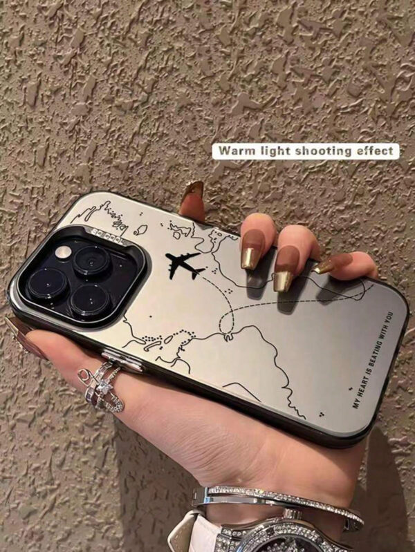 Coque de protection de base TPU au design d'itinéraire d'avion inspiré de voyage, compatible avec iPhone 15/15Plus/15Pro/15ProMax, 14/14Plus/14Pro/14ProMax, 13/13Pro/13ProMax, 12/12Pro/12ProMax, 11/11Pro Max, 7/8, X/XS - Samsung S24 U.S23 Durable, anti-poussière, élégant – Image 4
