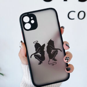 Coque de téléphone transparente avec graphique de dessin animé de pomme, compatible avec iPhone 11, iPhone 13, iPhone 14 Pro Max