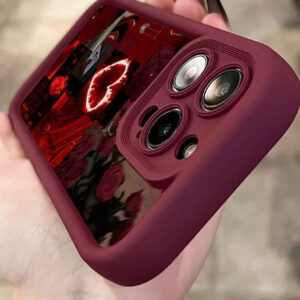 1 pièce Coque de téléphone en TPU pleine couverture avec motif en forme de cœur rouge, compatible avec iPhone 16, 15, 14, 13, 12, 11 Pro Max, idéale pour la Saint-Valentin