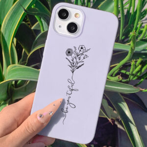 Coque de téléphone transparente avec motif floral pomme