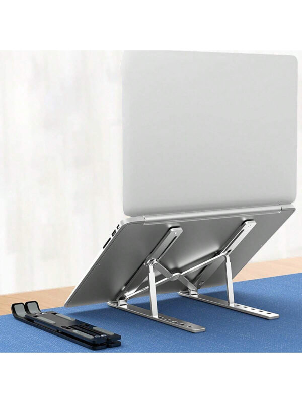 Support de bureau réglable 10 - 10-15,6 pouces, support portable pliable en ABS + silicone pour ordinateur portable, support pour ordinateur portable ergonomique et de refroidissement, convient pour ordinateurs portables, tablettes, smartphones – Image 4