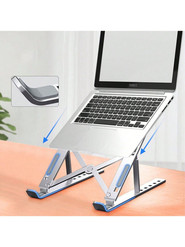Support de bureau réglable 10 - 10-15,6 pouces, support portable pliable en ABS + silicone pour ordinateur portable, support pour ordinateur portable ergonomique et de refroidissement, convient pour ordinateurs portables, tablettes, smartphones – Image 8