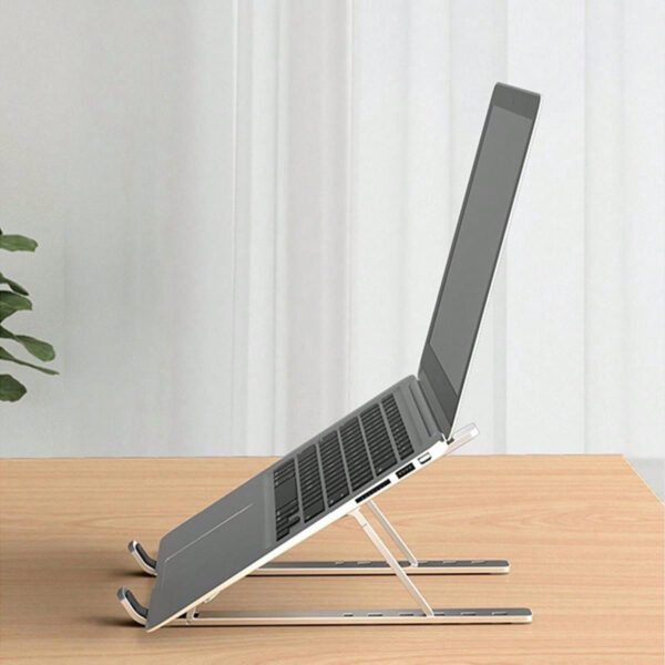 Support de bureau réglable 10 - 10-15,6 pouces, support portable pliable en ABS + silicone pour ordinateur portable, support pour ordinateur portable ergonomique et de refroidissement, convient pour ordinateurs portables, tablettes, smartphones – Image 14