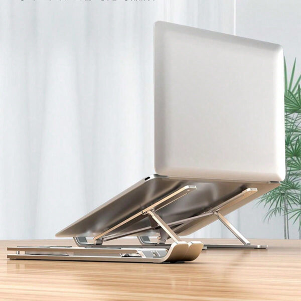 Support de bureau réglable 10 - 10-15,6 pouces, support portable pliable en ABS + silicone pour ordinateur portable, support pour ordinateur portable ergonomique et de refroidissement, convient pour ordinateurs portables, tablettes, smartphones – Image 15
