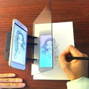 Planche à dessin optique portable, outil de croquis, projecteur d'art de croquis - pour les artistes et les débutants afin de tracer des croquis réfléchis, compatible avec les smartphones et les tablettes