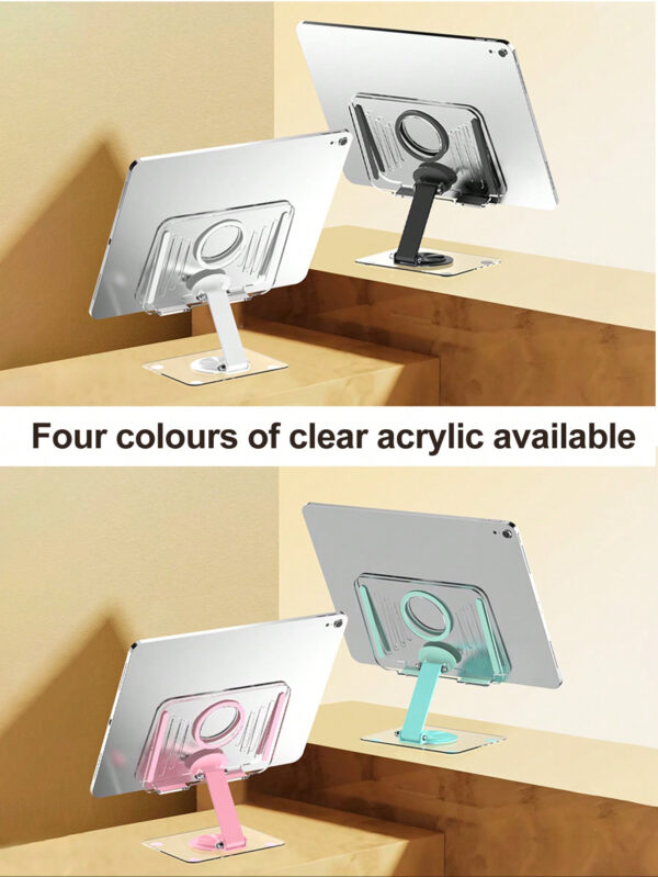 Support de tablette, support de tablette pour bureau, support de tablette pivotant à 360°, support de tablette réglable et pliable à plusieurs angles, support de téléphone portable réglable pour bureau, compatible avec IPad Pro 12,9, IPad Air Mini 6 5 4 3 2, Samsung Galaxy Tab, Kindle Fire, téléphones, IPhone, Switch, Kindle, IPads, tablette 4-10 po, IPhone15 IPhone15pro IPhone15promax IPhone14, IPhone13 Mini, IPhone13, IPhone13Pro Max, IPhone 12 Mini, 12, 12 Pro, 12 Pro Max, IPhone 11, 11 Pro, 11 Pro Max, Xs, Xs Max, XR, X, 8, 7 Samsung Galaxy S22 Ultra, S22+, S22, S21, S21+, S20, S20Ultra,S10 /S10+/S9 /S9+,Galaxy NOTE30 Note 20+ 20 10+ 10, M30s, A90, A60, A80,Switch – Image 6