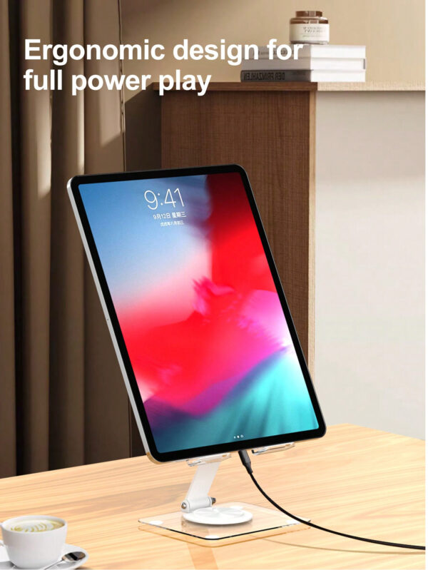 Support de tablette, support de tablette pour bureau, support de tablette pivotant à 360°, support de tablette réglable et pliable à plusieurs angles, support de téléphone portable réglable pour bureau, compatible avec IPad Pro 12,9, IPad Air Mini 6 5 4 3 2, Samsung Galaxy Tab, Kindle Fire, téléphones, IPhone, Switch, Kindle, IPads, tablette 4-10 po, IPhone15 IPhone15pro IPhone15promax IPhone14, IPhone13 Mini, IPhone13, IPhone13Pro Max, IPhone 12 Mini, 12, 12 Pro, 12 Pro Max, IPhone 11, 11 Pro, 11 Pro Max, Xs, Xs Max, XR, X, 8, 7 Samsung Galaxy S22 Ultra, S22+, S22, S21, S21+, S20, S20Ultra,S10 /S10+/S9 /S9+,Galaxy NOTE30 Note 20+ 20 10+ 10, M30s, A90, A60, A80,Switch – Image 11