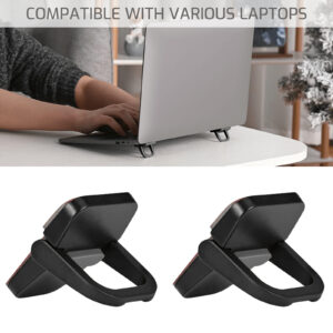 Lot de 2 supports de clavier portables, mini support autocollant pour ordinateur portable, support de clavier d'ordinateur invisible pour bureau, pieds d'ordinateur portable compatibles avec Pro/Air, surface (argent)