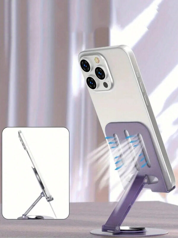 1 pièce Support universel en métal pour téléphone et tablette rotatif à 360°- Imperméable, absorbant les chocs, réglable et compact - Structure en fer robuste, rotation fluide et utilisation – Image 6
