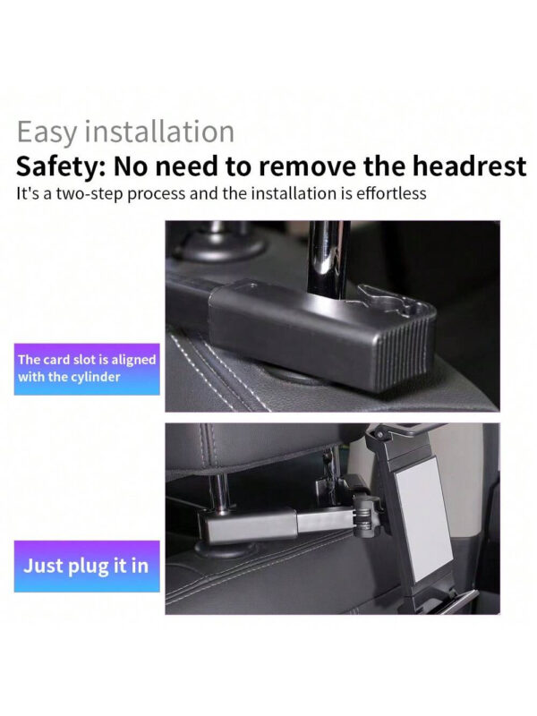 Support De Montage De Tablette Appuie-tête De Voiture, Support De Tablette Extensible Pour Les Sièges Arrière Pour Enfants, Compatible Avec Ipad Air Mini/téléphone Portable/galaxy Tab/kindle Fire Hd/switch – Image 7