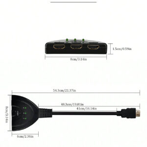 Commutateur HDMI compatible 4K 3 entrées 1 sortie, commutateur multimédia pour boîtier TV, connexion de moniteur