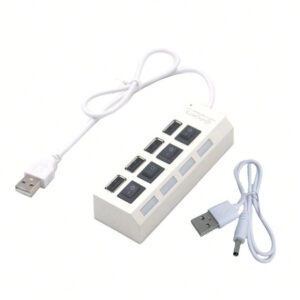 Concentrateur USB 7 ports avec LED, avec commutateur individuel. Concentrateur USB 4 ports avec commutateur individuel. Adaptateur concentrateur multiports avec interrupteur marche/arrêt. Répartiteur de charge pour PC, ordinateur portable, clé USB, téléphone, tablette, sans charge