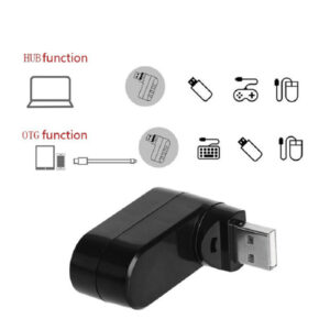 1 pièce Hub USB rotatif 2.0USB Splitter One Drag Three à convertisseur rotatif 7 fontions 3-Port multifonctionnel