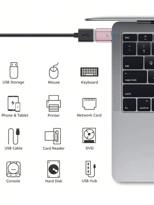 USB C À USB Adaptateur 4/3 À USB 3,0 Adaptateur Otg À USB Adaptateur Compatible Avec / Tablette / Téléphone Intelligent Avec A USB Type-C USB-C À USB Adaptateur Connecter USB Accessoire / Câbles À A USB-C Ou 4 / 3 Appareil Comme MacBook Pro 2019 2018 2017 , MacBook Air 2020 2019 2018 , iPad 2020 2018 , iPad air 4 , Chromebook , , Microsoft surface , Samsung Galaxie S23 S22 S21 S20 10 9 8 Plus , 20 10 9 8 Plus Et Clé USB , U , Dur , Clavier , Souris , Imprimante ETC À USB-C – Image 10