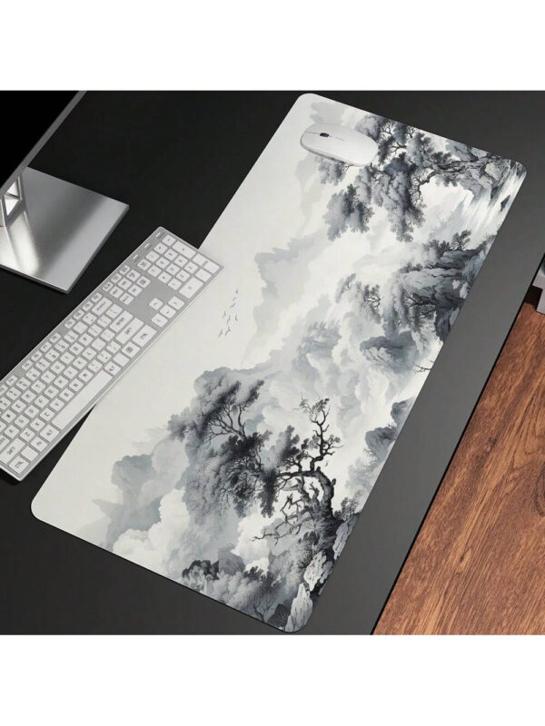 Grand tapis de souris art blanc et noir, protection de bureau sur le tapis, tapis pour ordinateur XXL, tapis de souris étendu, tapis de bureau, tapis de sol pour le bureau