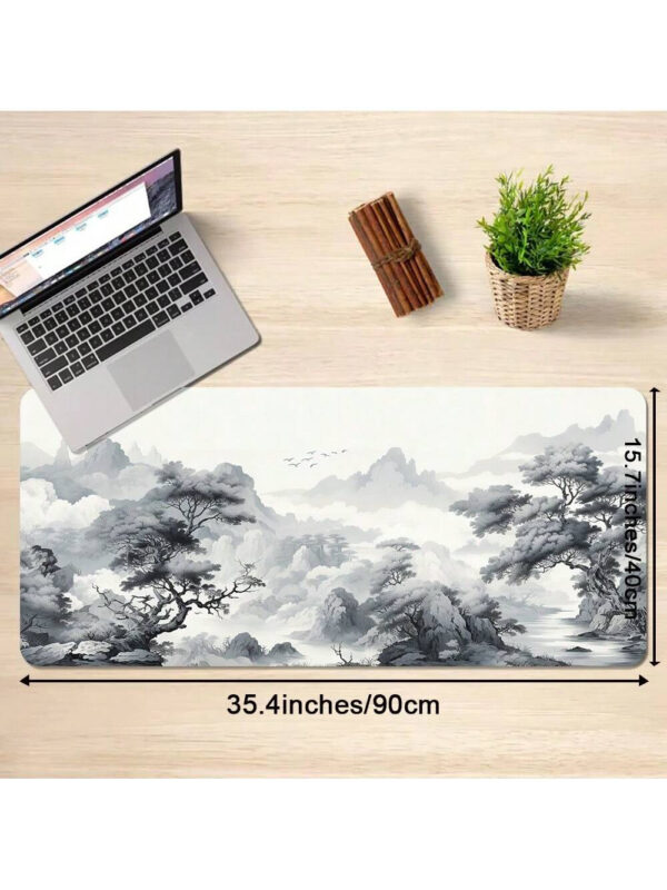 Grand tapis de souris art blanc et noir, protection de bureau sur le tapis, tapis pour ordinateur XXL, tapis de souris étendu, tapis de bureau, tapis de sol pour le bureau – Image 5