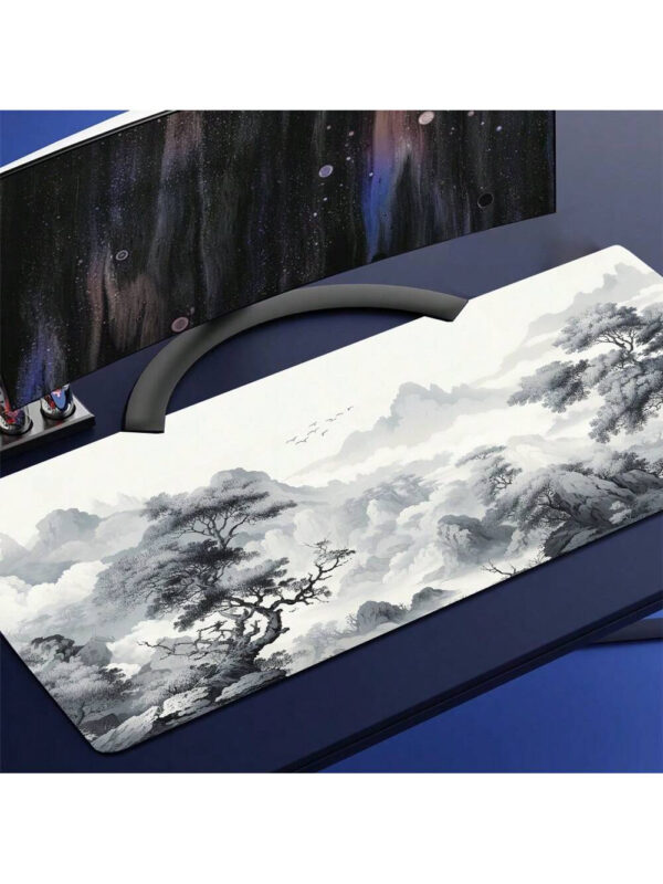 Grand tapis de souris art blanc et noir, protection de bureau sur le tapis, tapis pour ordinateur XXL, tapis de souris étendu, tapis de bureau, tapis de sol pour le bureau – Image 8