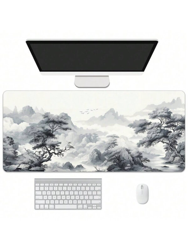 Grand tapis de souris art blanc et noir, protection de bureau sur le tapis, tapis pour ordinateur XXL, tapis de souris étendu, tapis de bureau, tapis de sol pour le bureau – Image 9