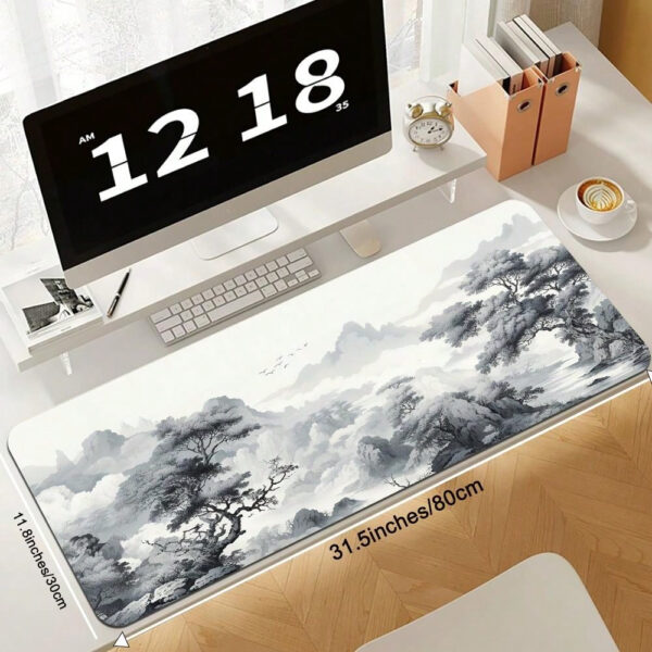 Grand tapis de souris art blanc et noir, protection de bureau sur le tapis, tapis pour ordinateur XXL, tapis de souris étendu, tapis de bureau, tapis de sol pour le bureau – Image 20