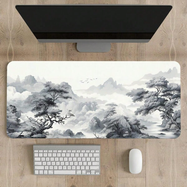 Grand tapis de souris art blanc et noir, protection de bureau sur le tapis, tapis pour ordinateur XXL, tapis de souris étendu, tapis de bureau, tapis de sol pour le bureau – Image 23