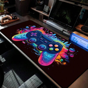 Tapis de souris de contrôleur de jeu, tapis de clavier de jeu d'ordinateur de gamepad, grand tapis de bureau de bureau, avec des bords cousus et une fonction antidérapante