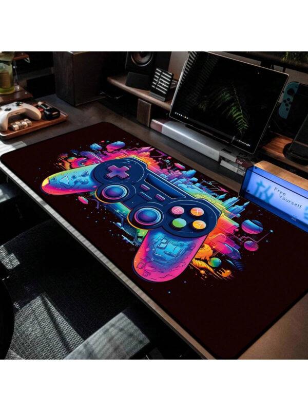 Tapis de souris de contrôleur de jeu, tapis de clavier de jeu d'ordinateur de gamepad, grand tapis de bureau de bureau, avec des bords cousus et une fonction antidérapante – Image 3