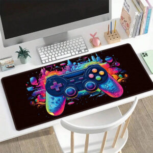 Tapis de souris de contrôleur de jeu, tapis de clavier de jeu d'ordinateur de gamepad, grand tapis de bureau de bureau, avec des bords cousus et une fonction antidérapante