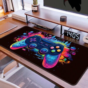 Tapis de souris de contrôleur de jeu, tapis de clavier de jeu d'ordinateur de gamepad, grand tapis de bureau de bureau, avec des bords cousus et une fonction antidérapante