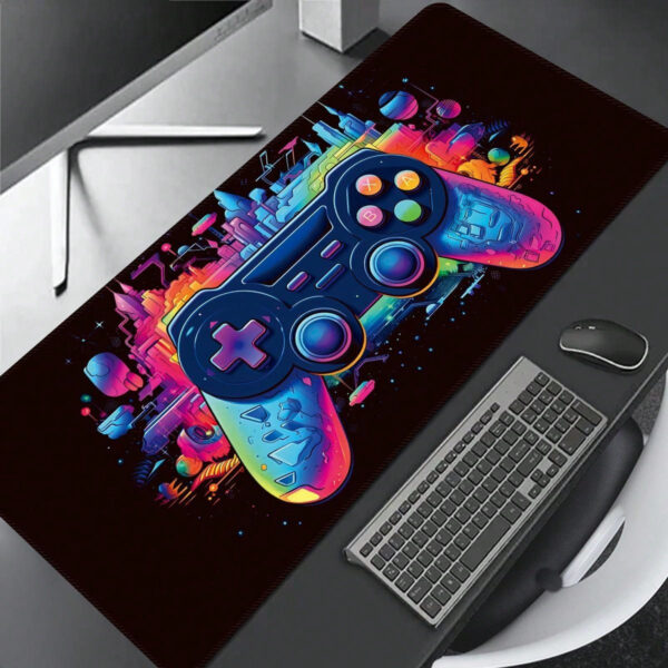 Tapis de souris de contrôleur de jeu, tapis de clavier de jeu d'ordinateur de gamepad, grand tapis de bureau de bureau, avec des bords cousus et une fonction antidérapante – Image 22