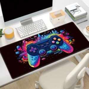 Tapis de souris de contrôleur de jeu, tapis de clavier de jeu d'ordinateur de gamepad, grand tapis de bureau de bureau, avec des bords cousus et une fonction antidérapante