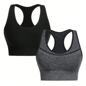 SHEIN Sport Studio Débardeur court de sport élastique sans couture, Top ajusté de fitness