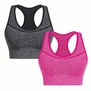 SHEIN Sport Studio Débardeur court de sport élastique sans couture, Top ajusté de fitness