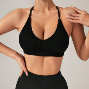 SHEIN Sport Studio Soutien-gorge De Sport Licou Noir Pour Femmes